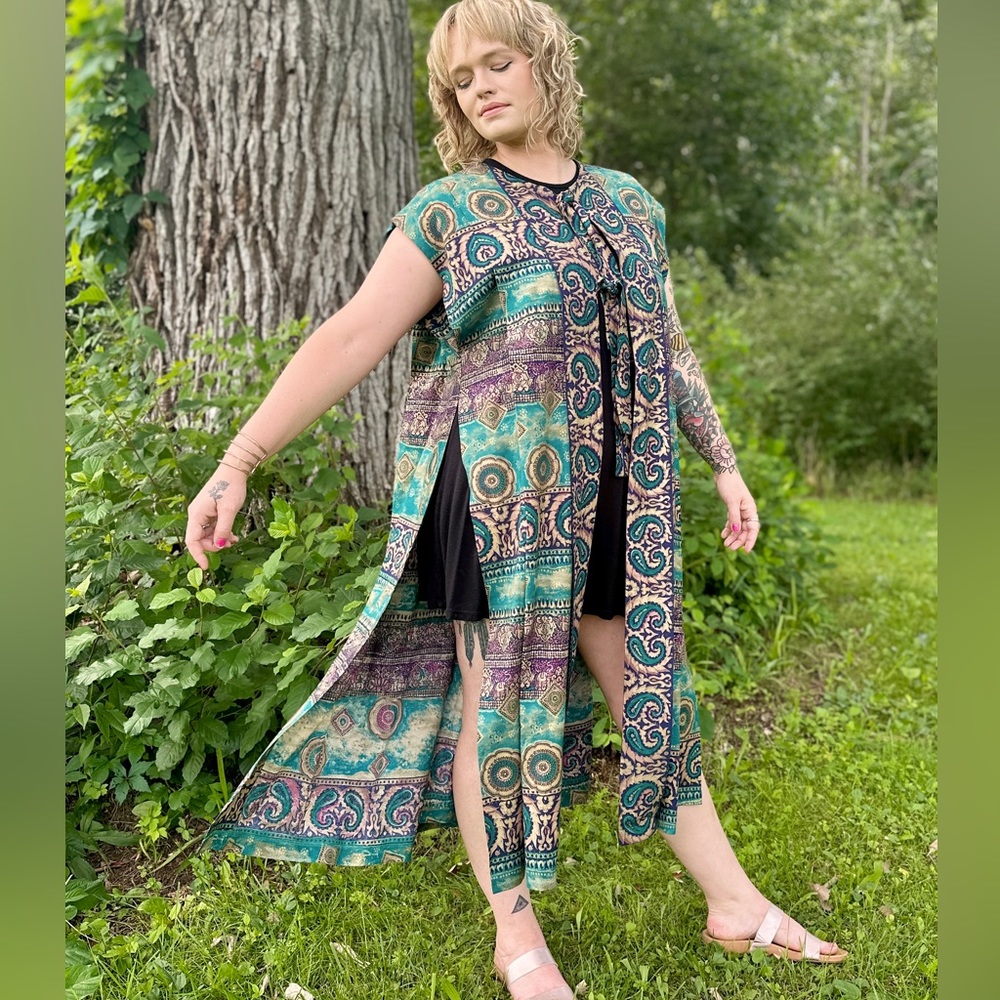 Vintage Designer Batik Duster
